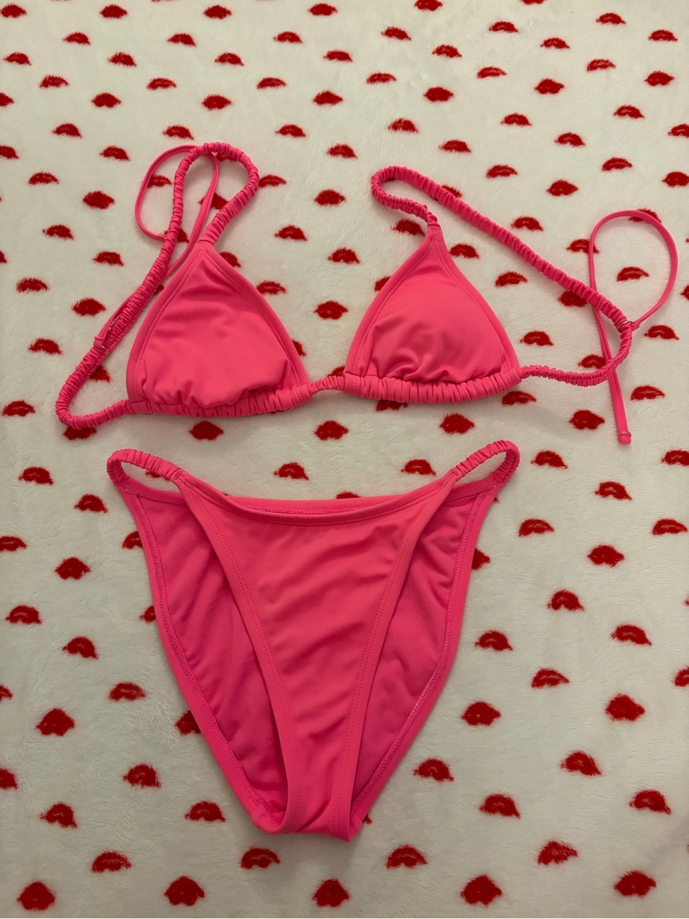 wild fable Hot Pink Triangle Bikini Set